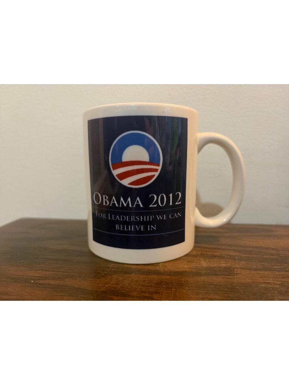 VTG Obama 2012 Campaign Mug Ceramic Orca Coatings White & Blue 11 Oz